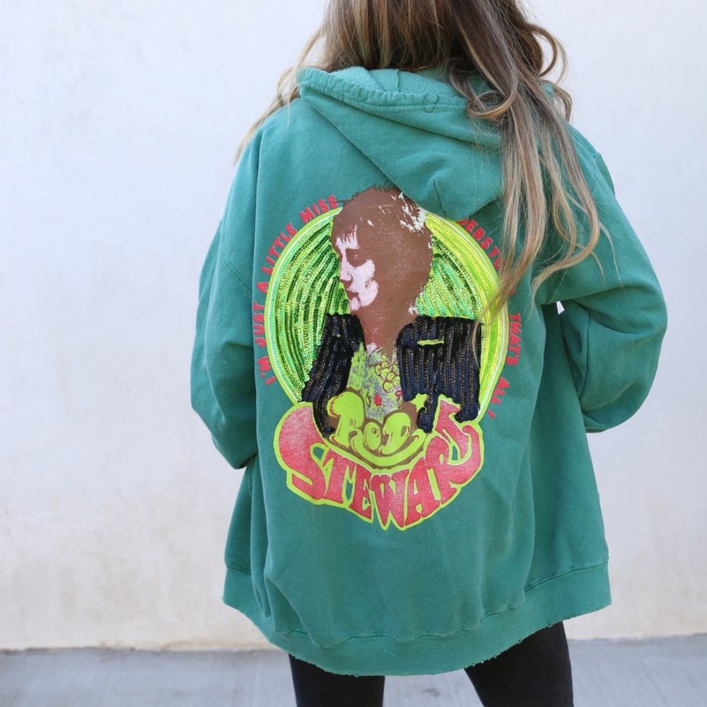 MadeWorn Rod Stewart Zip Up Hoodie